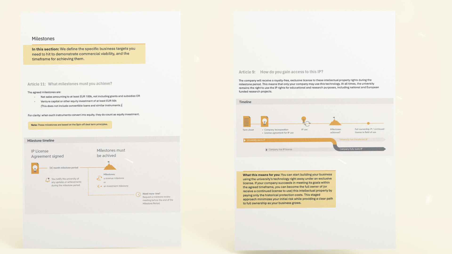 Termsheet template with visual explanation of clauses